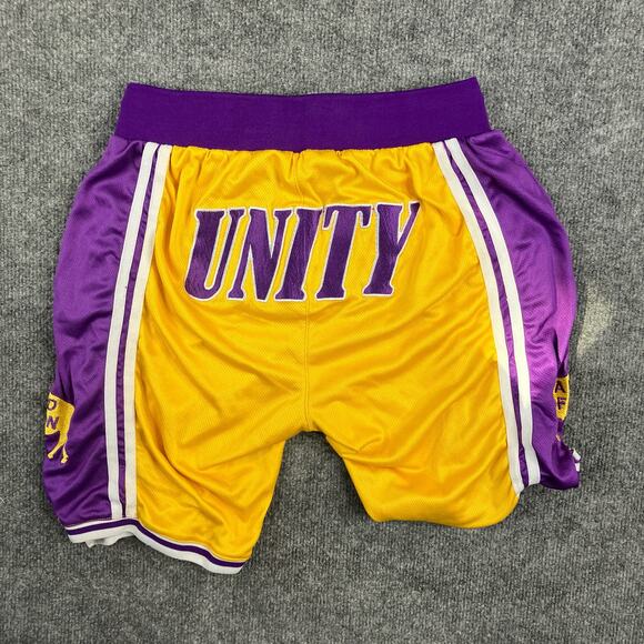 A Herd Of Bison Men's Basketball Shorts Yellow Purple Unity Lakers Colors y2k - Picture 9 of 10